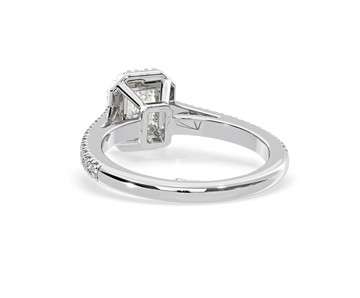 Annabelle Diamond Halo Engagement Ring 18K White Gold 1ct G/VS1 - Image 42