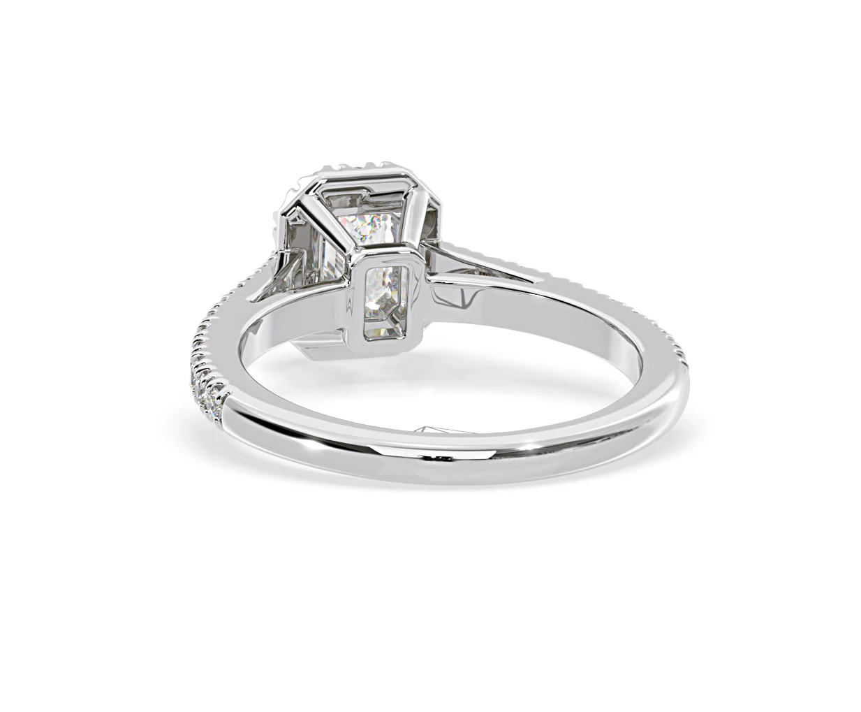 Annabelle Diamond Halo Engagement Ring 18K White Gold 1ct G/VS1 - Image 43