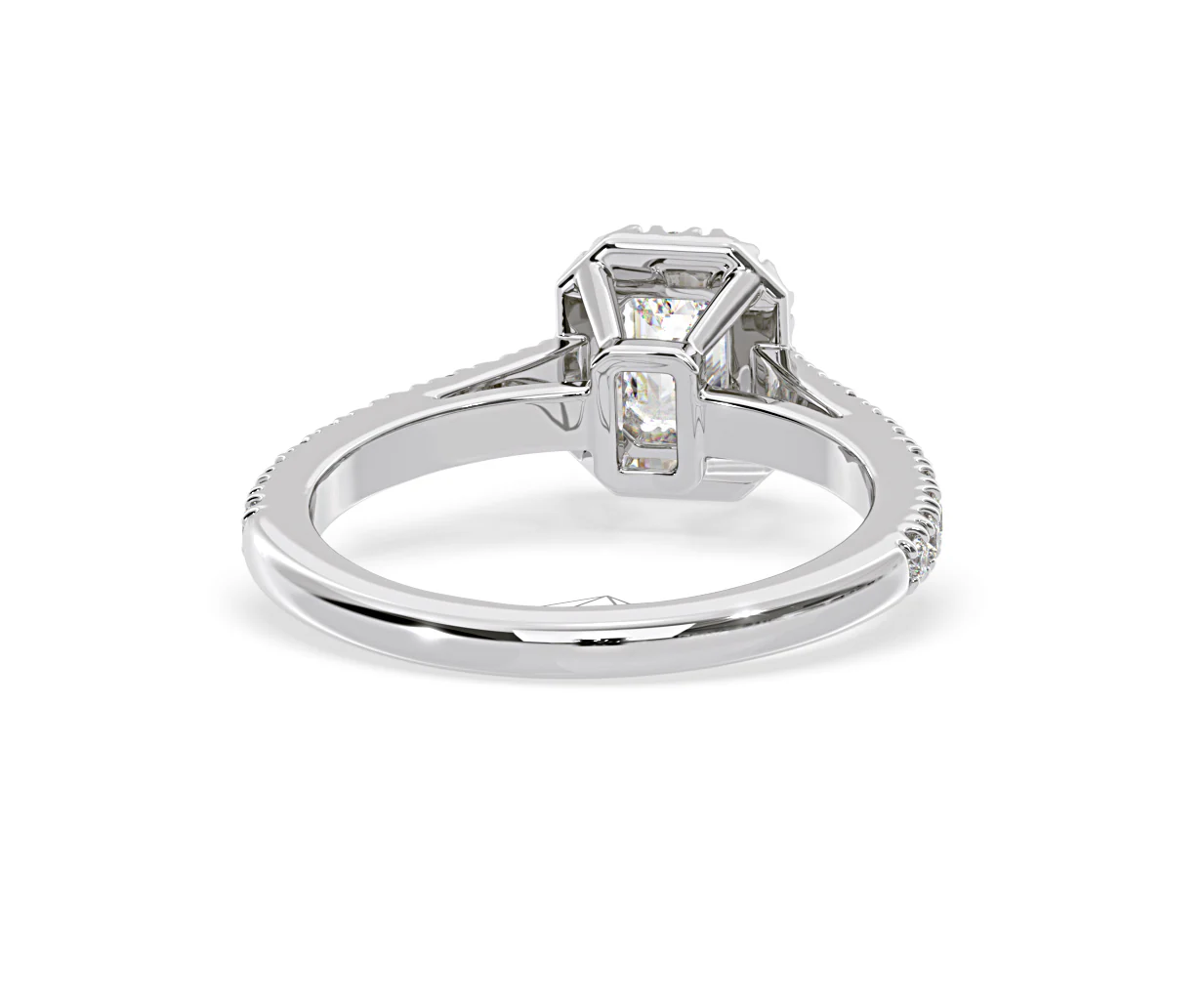 Annabelle Diamond Halo Engagement Ring 18K White Gold 1ct G/VS1 - Image 49