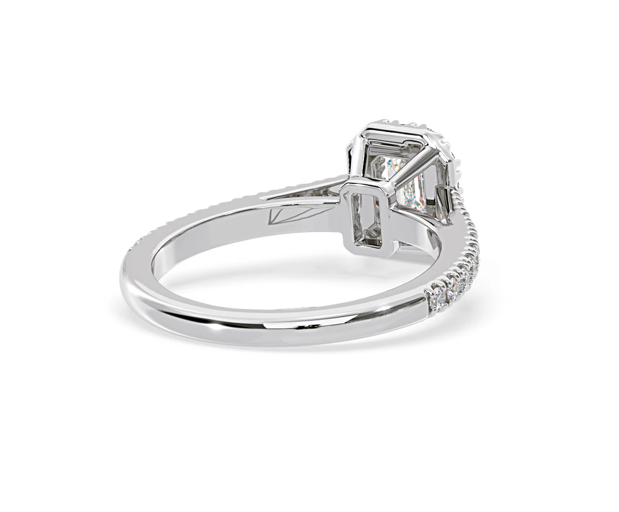 Annabelle Diamond Halo Engagement Ring 18K White Gold 1ct G/VS1 - Image 53