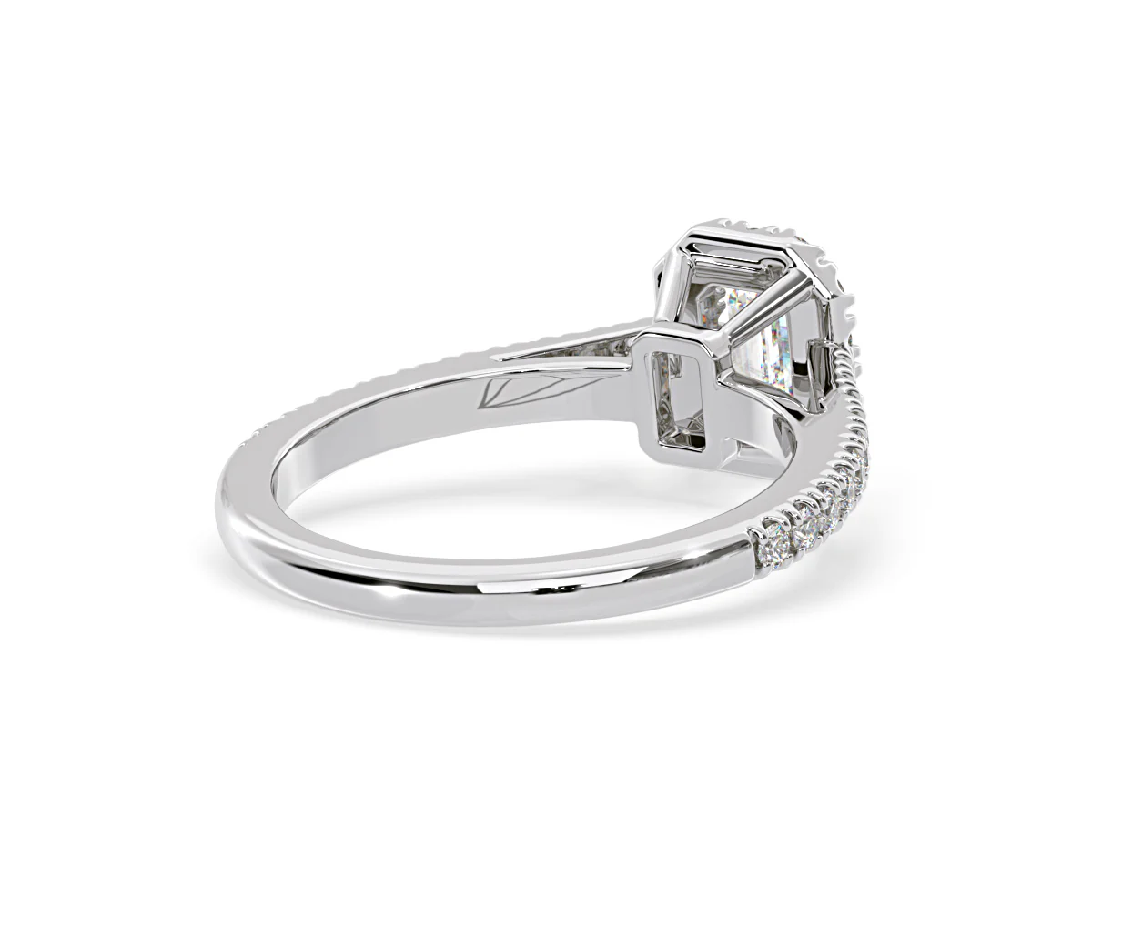 Annabelle Diamond Halo Engagement Ring 18K White Gold 1ct G/VS1 - Image 54