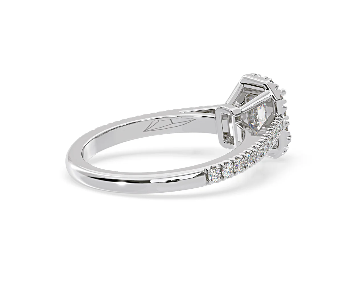 Annabelle Diamond Halo Engagement Ring 18K White Gold 1ct G/VS1 - Image 58