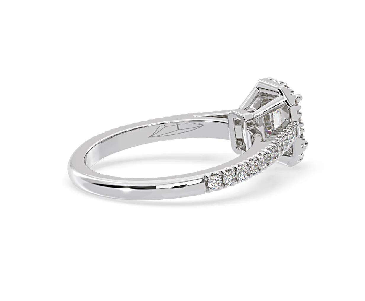 Annabelle Diamond Halo Engagement Ring 18K White Gold 1ct G/VS1 - Image 59