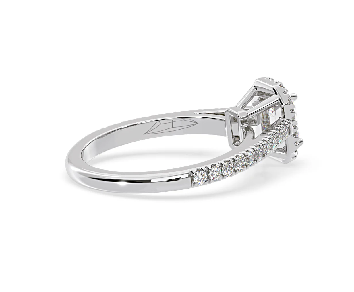 Annabelle Diamond Halo Engagement Ring 18K White Gold 1ct G/VS1 - Image 60