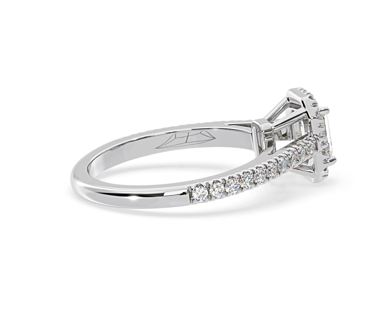 Annabelle Diamond Halo Engagement Ring 18K White Gold 1ct G/VS1 - Image 62