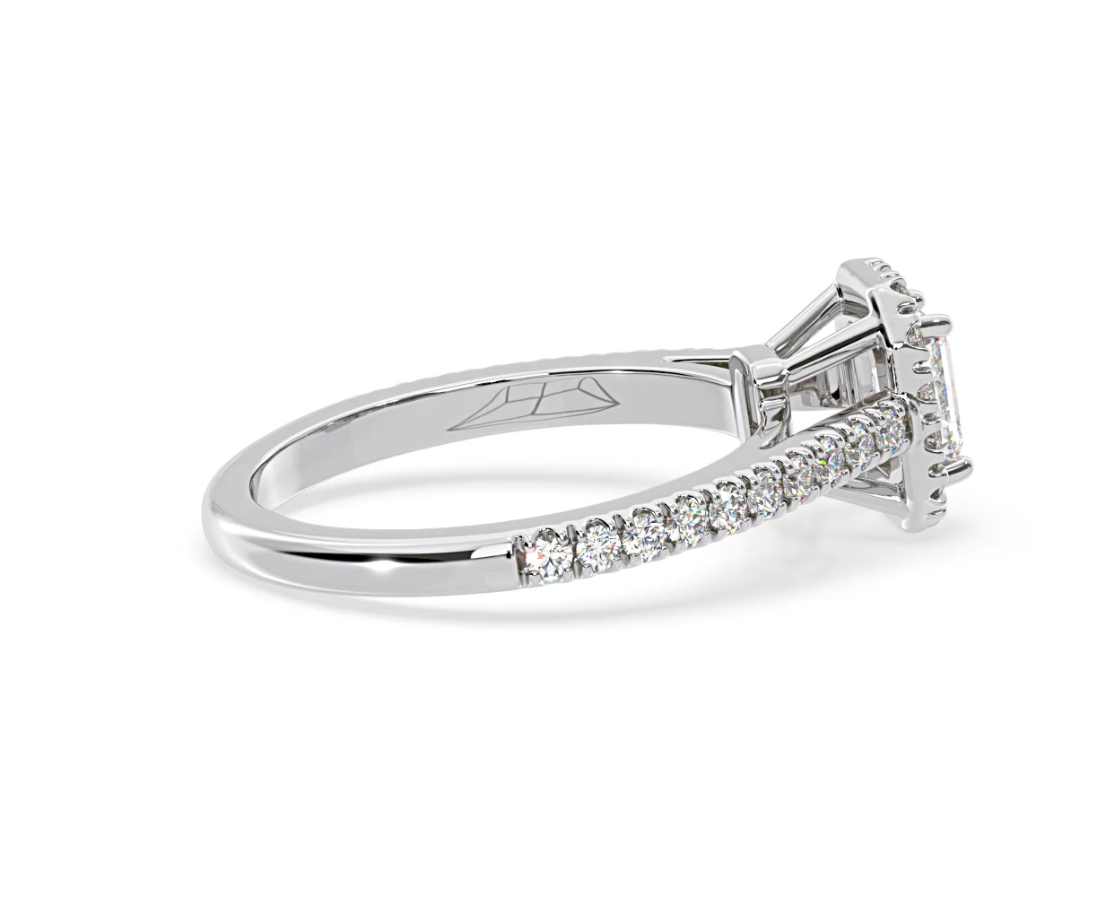 Annabelle Diamond Halo Engagement Ring 18K White Gold 1ct G/VS1 - Image 63