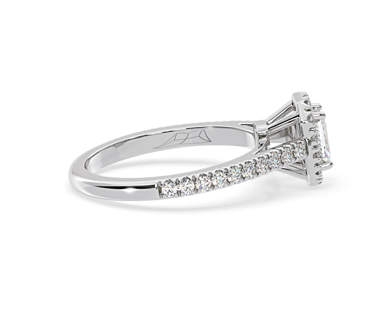 Annabelle Diamond Halo Engagement Ring 18K White Gold 1ct G/VS1 - Image 65
