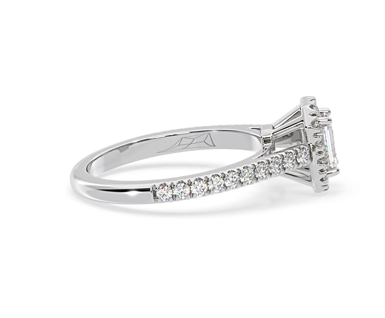 Annabelle Diamond Halo Engagement Ring 18K White Gold 1ct G/VS1 - Image 66