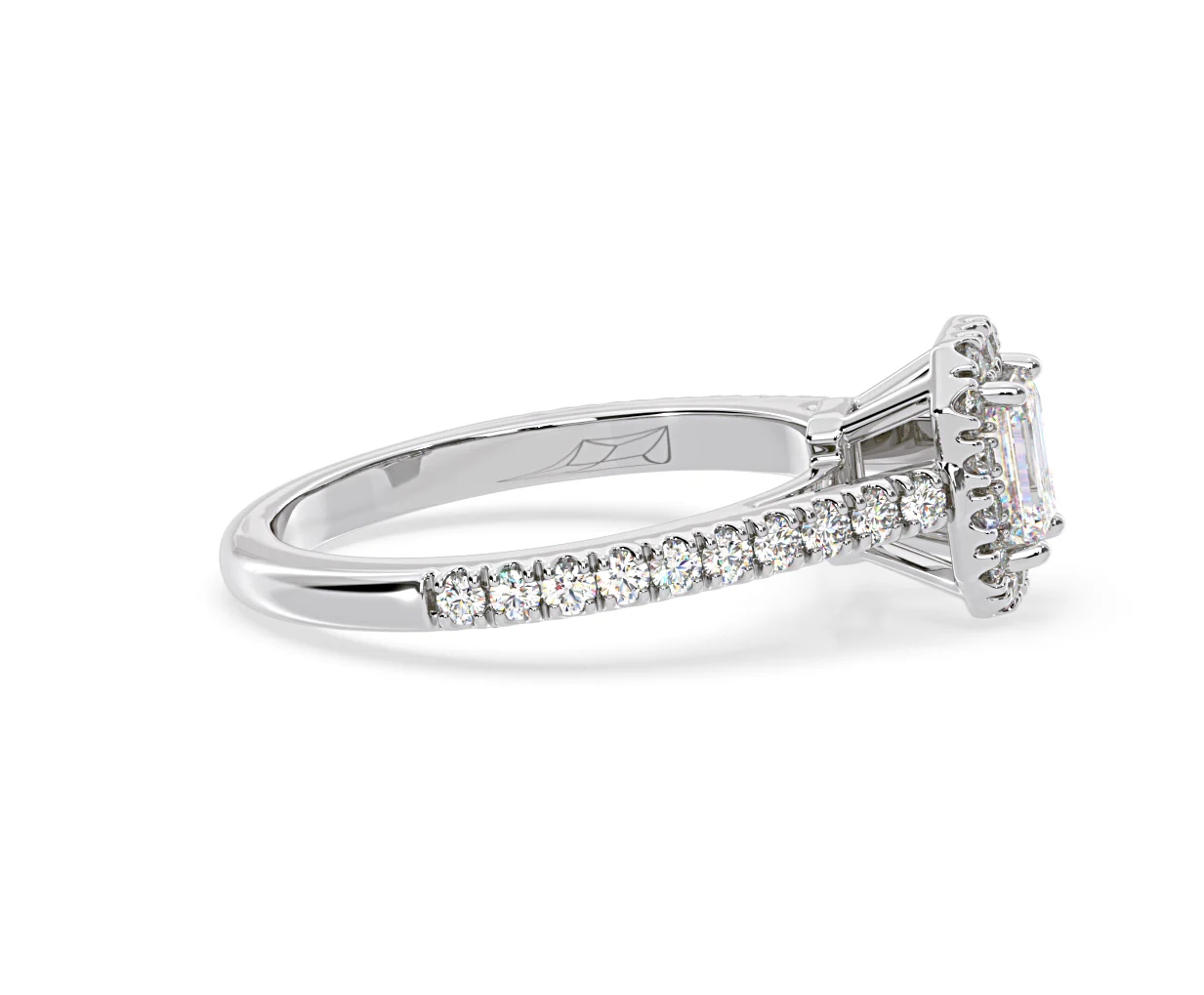 Annabelle Diamond Halo Engagement Ring 18K White Gold 1ct G/VS1 - Image 68