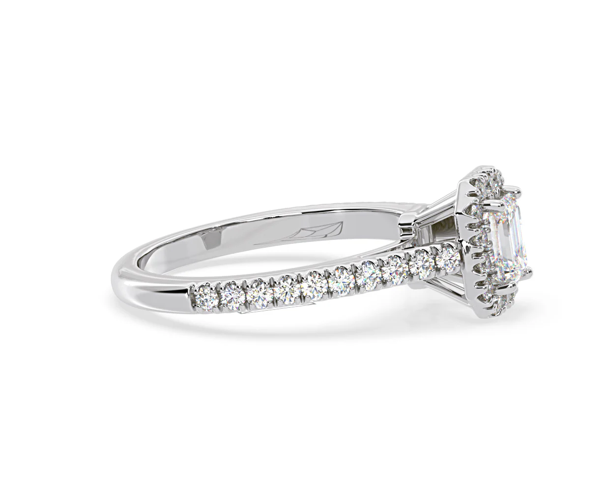 Annabelle Diamond Halo Engagement Ring 18K White Gold 1ct G/VS1 - Image 70