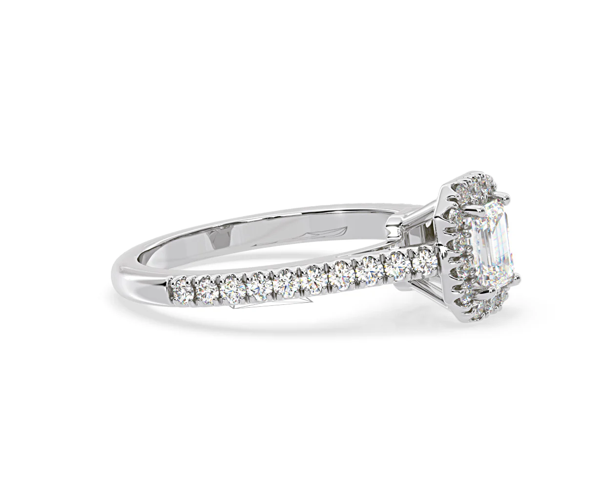 Annabelle Diamond Halo Engagement Ring 18K White Gold 1ct G/VS1 - Image 72