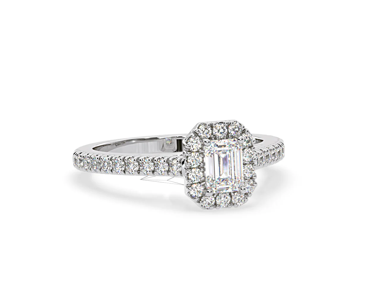 Annabelle Diamond Halo Engagement Ring 18K White Gold 1ct G/VS1 - Image 82