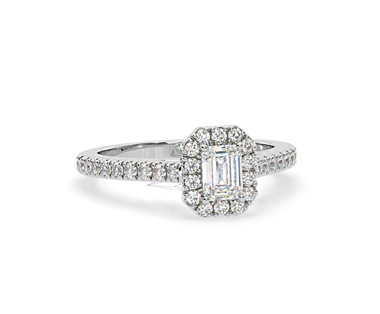Annabelle Diamond Halo Engagement Ring 18K White Gold 1ct G/VS1 - Image 83
