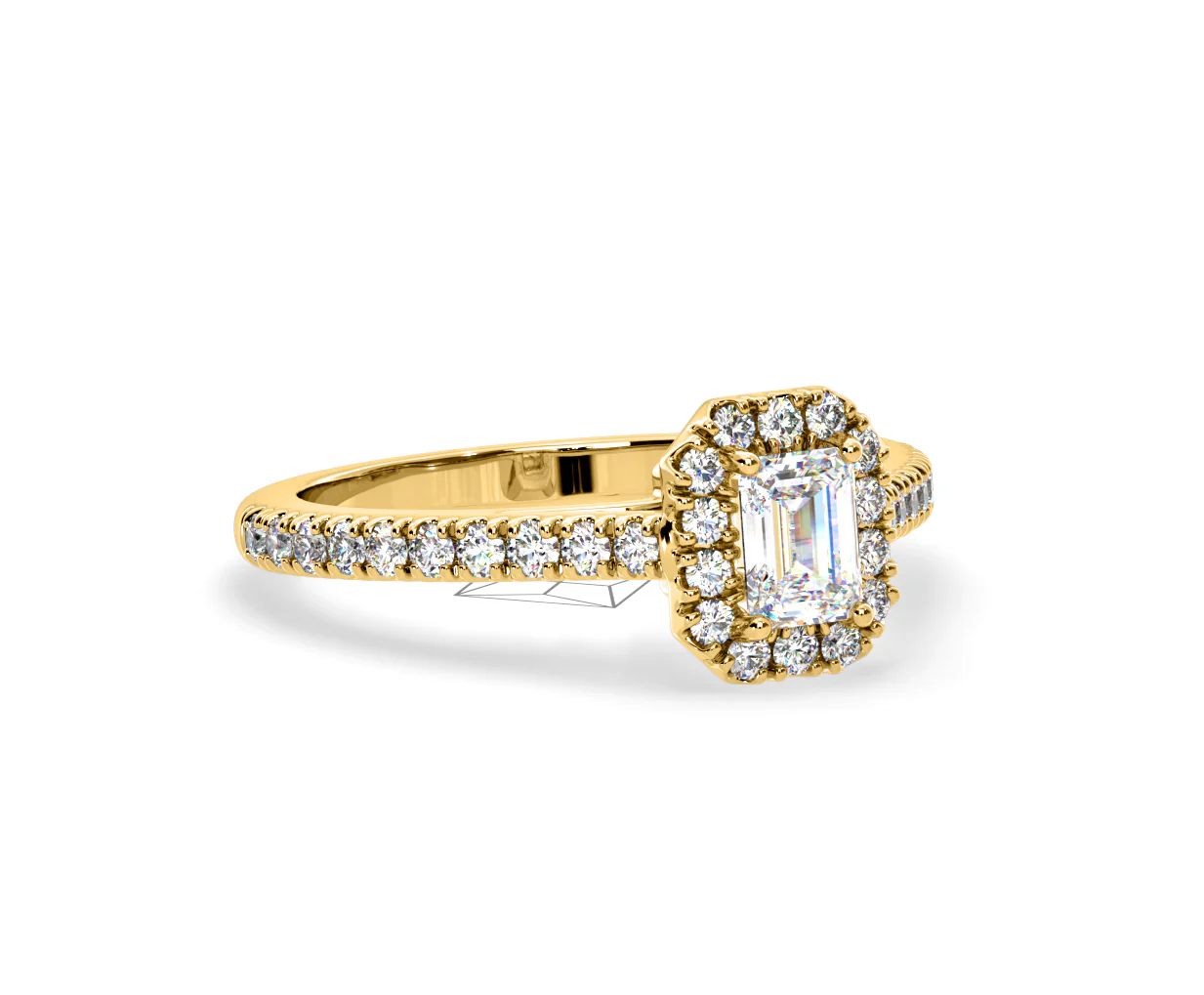 Annabelle Diamond Halo Engagement Ring in 18K Gold 1ct G/VS1 - Image 75