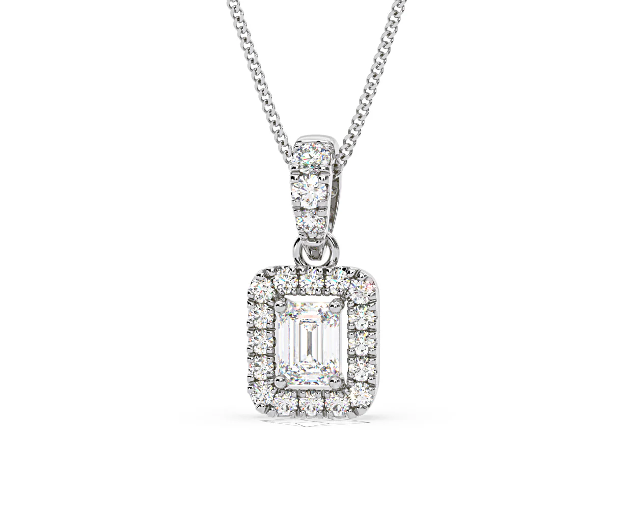 Annabelle Lab Diamond 0.70ct Pendant Necklace in 18K White Gold F/VS1 - Image 10