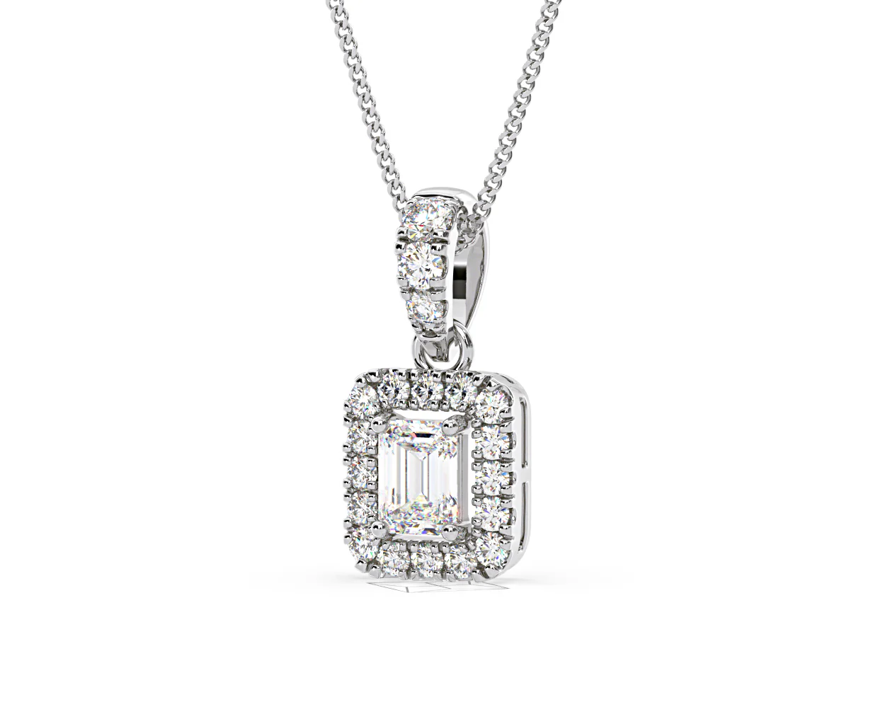 Annabelle Lab Diamond 0.70ct Pendant Necklace in 18K White Gold F/VS1 - Image 13