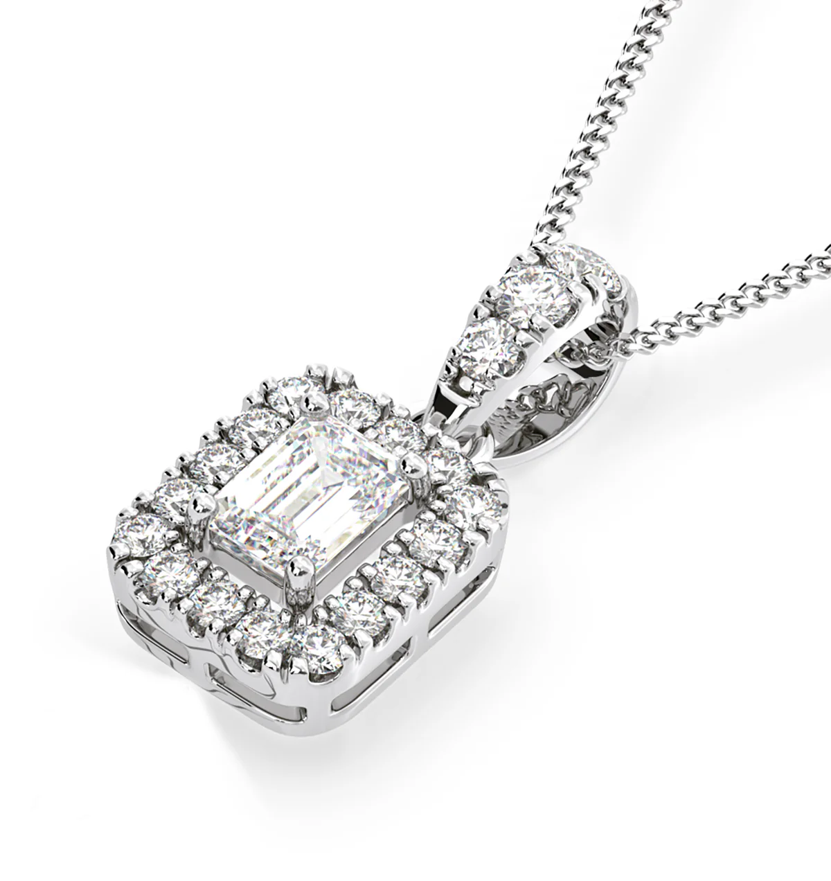 Annabelle Lab Diamond 0.70ct Pendant Necklace in 18K White Gold F/VS1 - Image 3