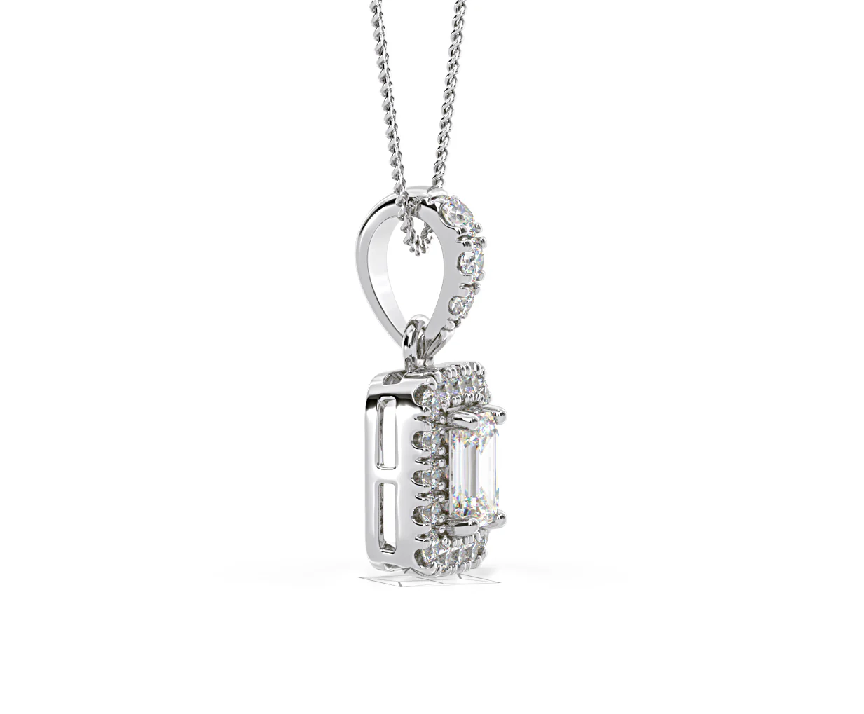 Annabelle Lab Diamond 0.70ct Pendant Necklace in 18K White Gold F/VS1 - Image 72