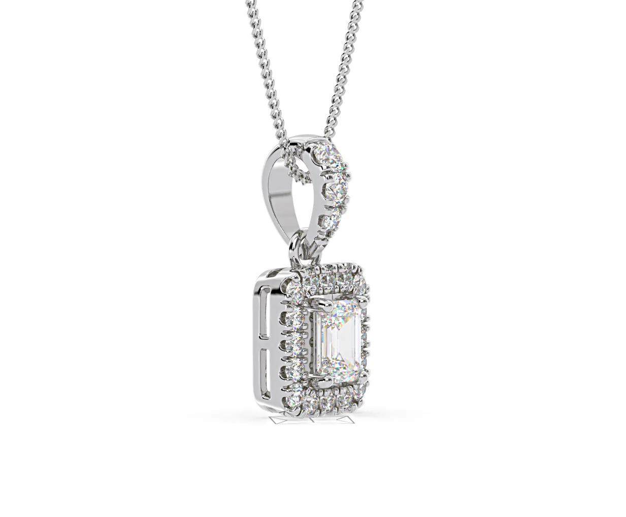 Annabelle Lab Diamond 0.70ct Pendant Necklace in 18K White Gold F/VS1 - Image 76