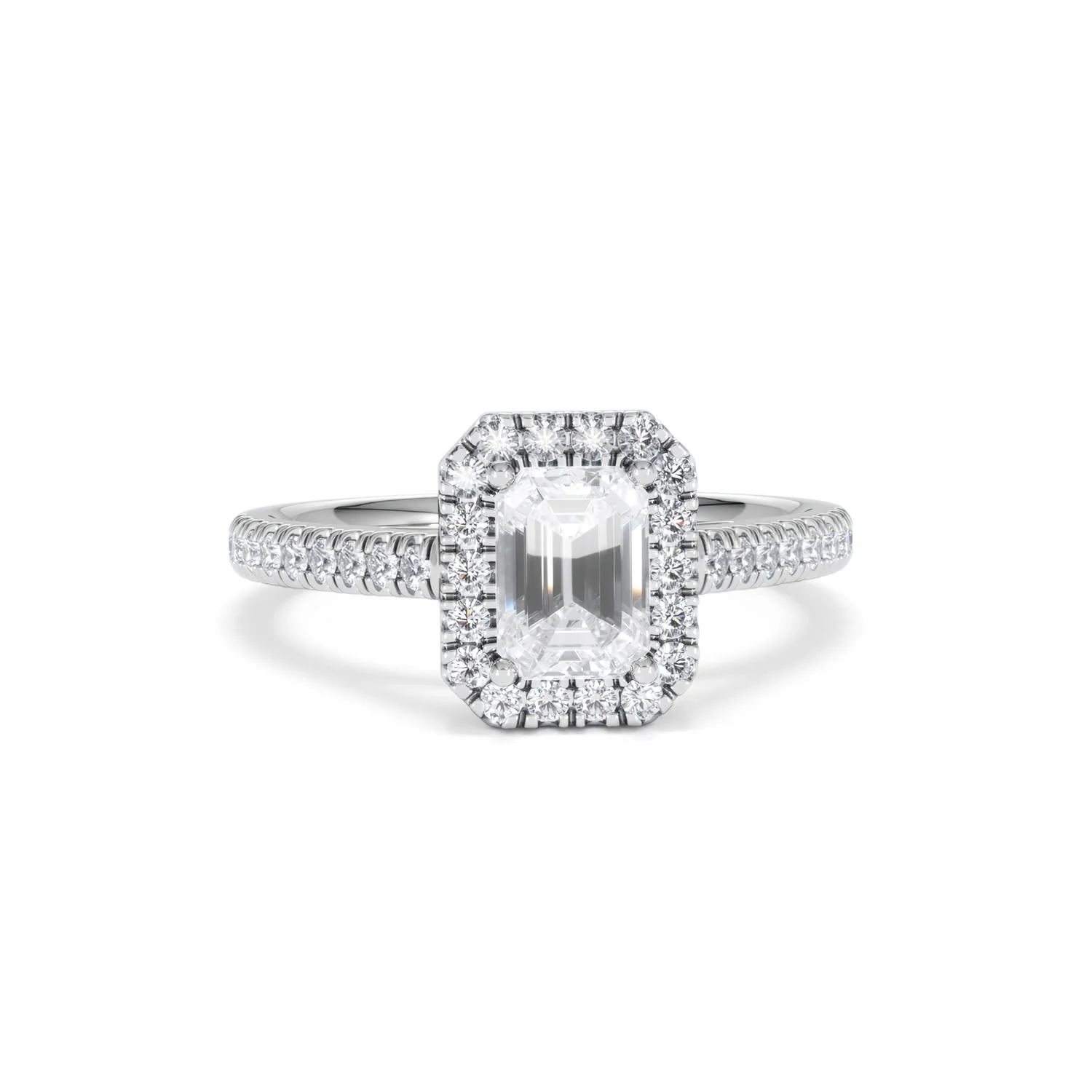 Annabelle Lab Diamond Halo Engagement Ring 18K White Gold 1.65ct F/VS1 - Image 12