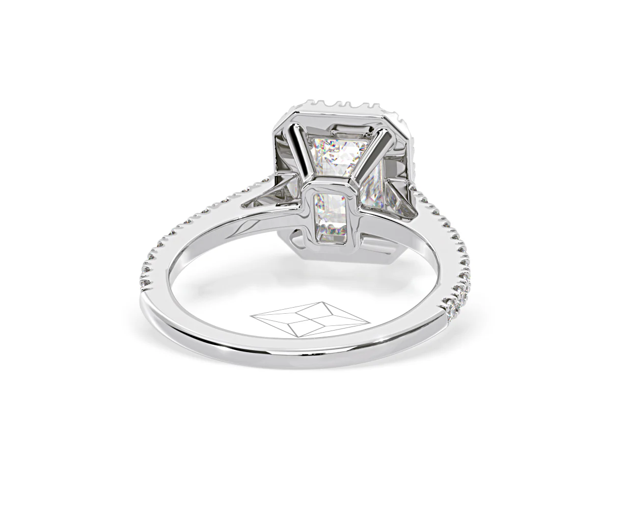 Annabelle Lab Diamond Halo Engagement Ring 18K White Gold 1.65ct F/VS1 - Image 129