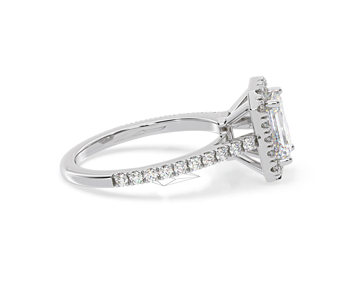 Annabelle Lab Diamond Halo Engagement Ring 18K White Gold 1.65ct F/VS1 - Image 147