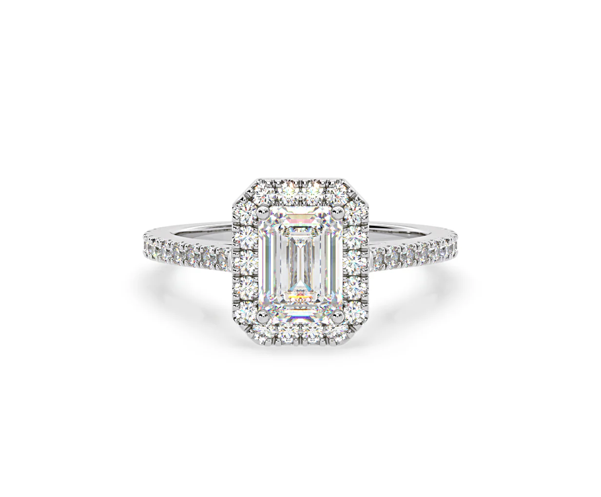 Annabelle Lab Diamond Halo Engagement Ring 18K White Gold 1.65ct F/VS1 - Image 7