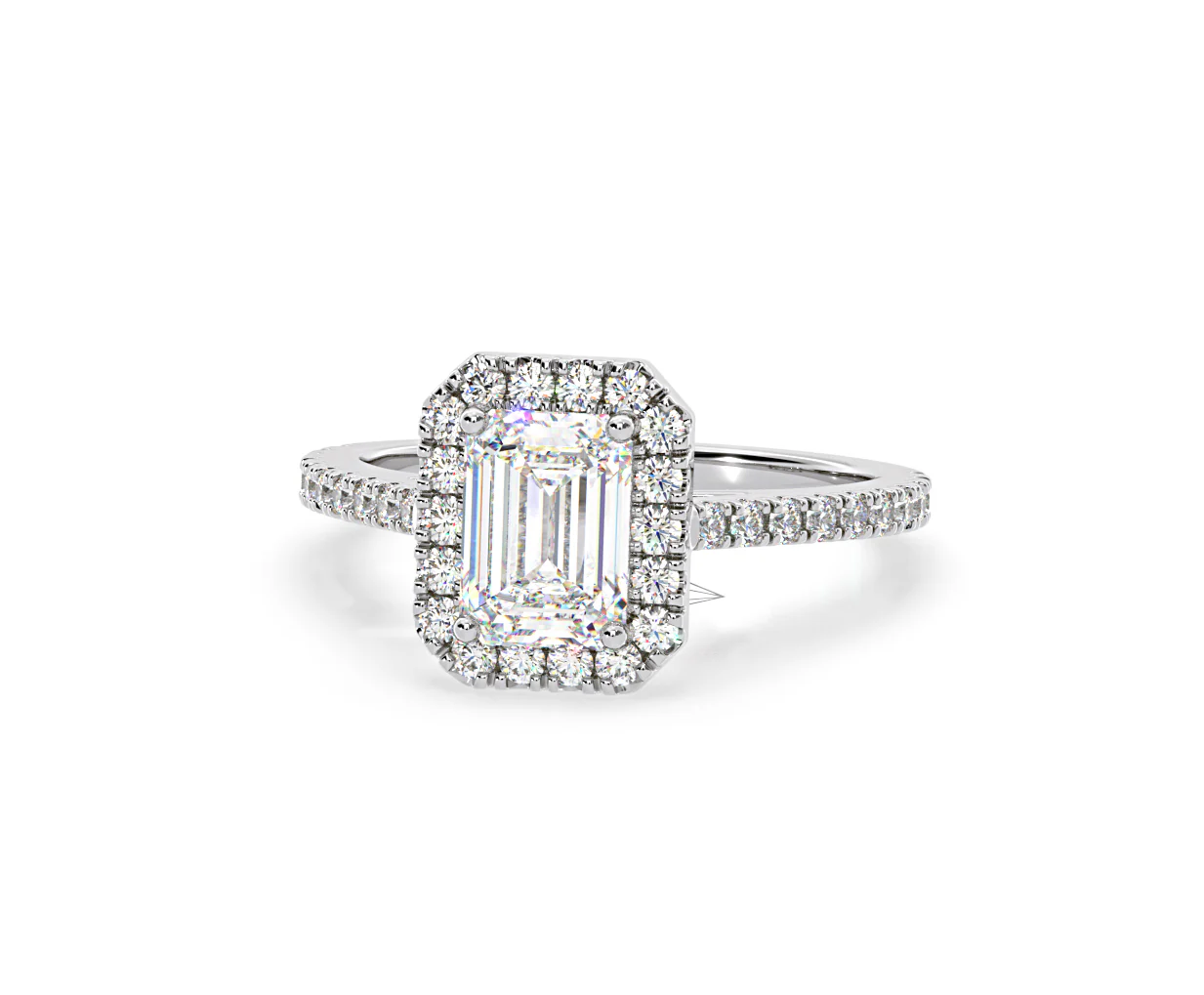 Annabelle Lab Diamond Halo Engagement Ring 18K White Gold 1.65ct F/VS1 - Image 9