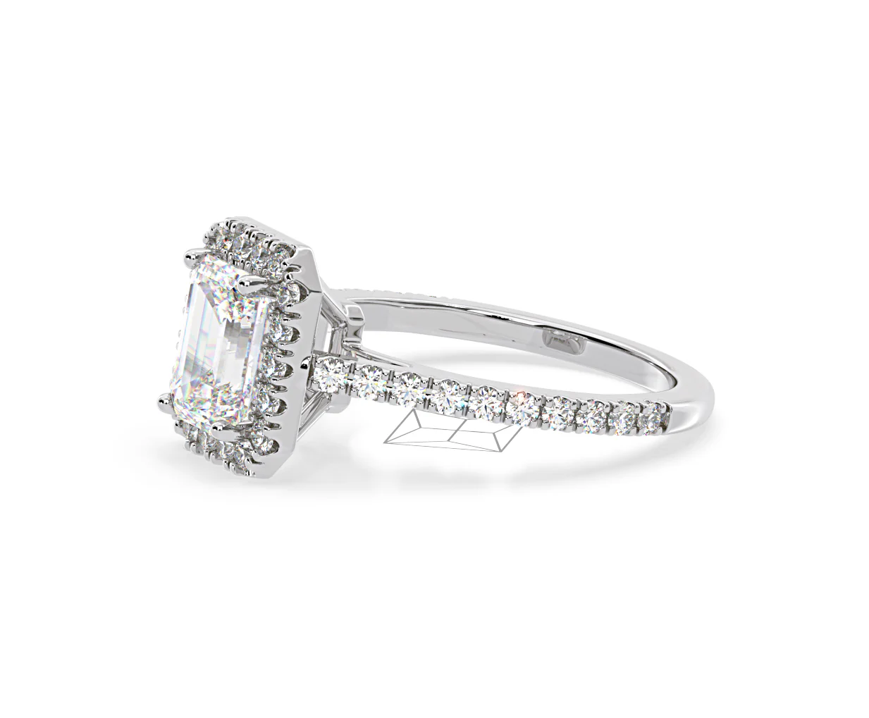 Annabelle Lab Diamond Halo Engagement Ring 18K White Gold 2.15ct F/VS1 - Image 100