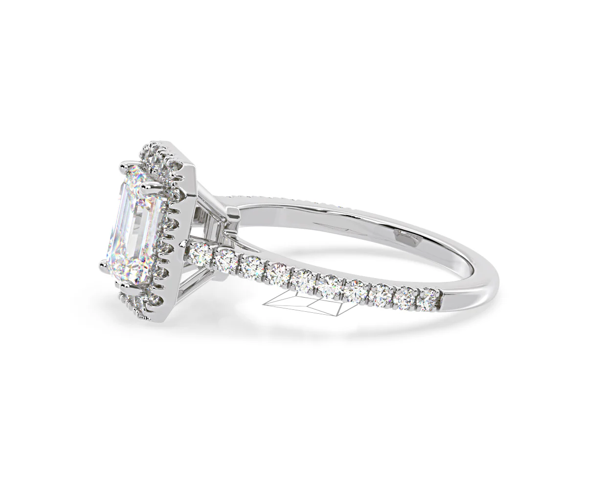 Annabelle Lab Diamond Halo Engagement Ring 18K White Gold 2.15ct F/VS1 - Image 103