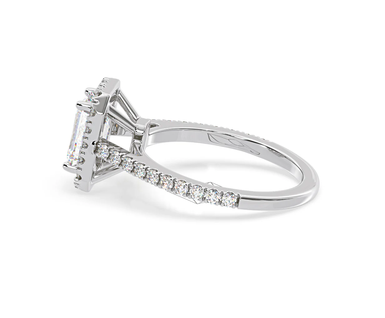 Annabelle Lab Diamond Halo Engagement Ring 18K White Gold 2.15ct F/VS1 - Image 109