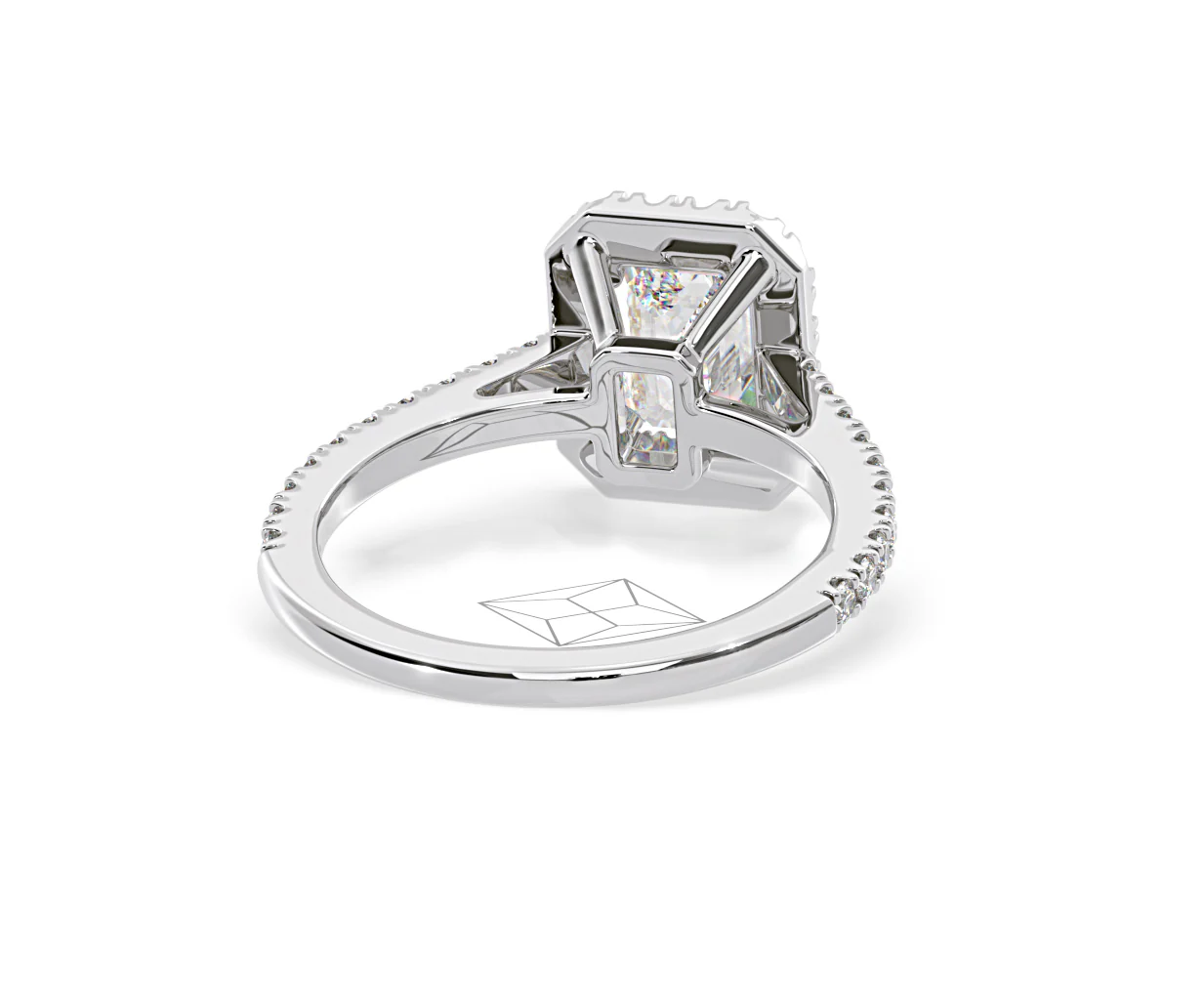 Annabelle Lab Diamond Halo Engagement Ring 18K White Gold 2.15ct F/VS1 - Image 130