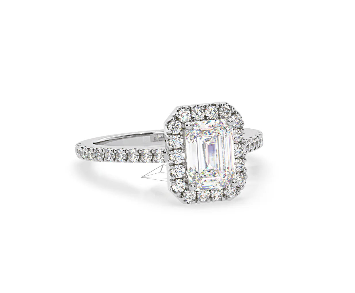 Annabelle Lab Diamond Halo Engagement Ring 18K White Gold 2.15ct F/VS1 - Image 162