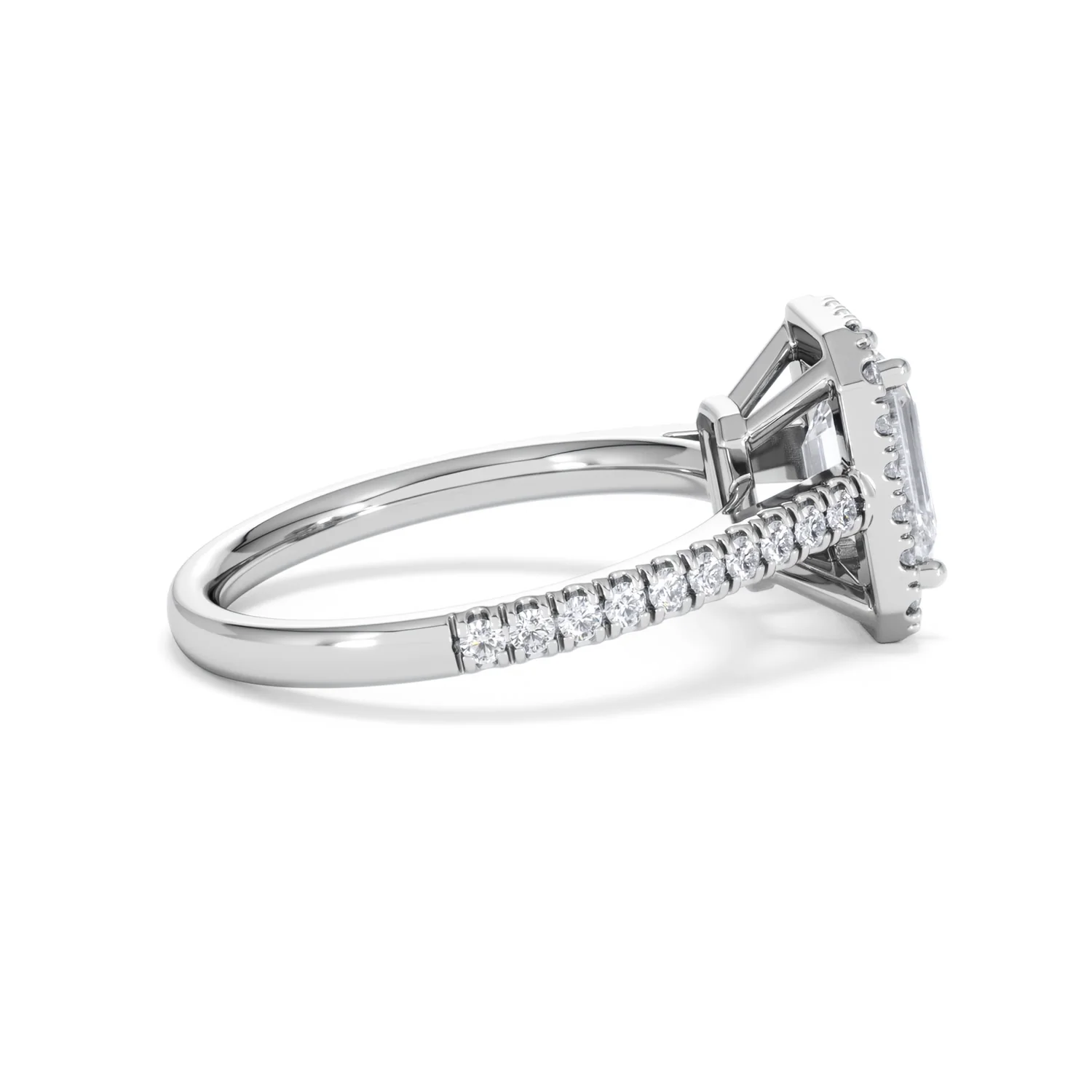 Annabelle Lab Diamond Halo Engagement Ring 18K White Gold 2.15ct F/VS1 - Image 33