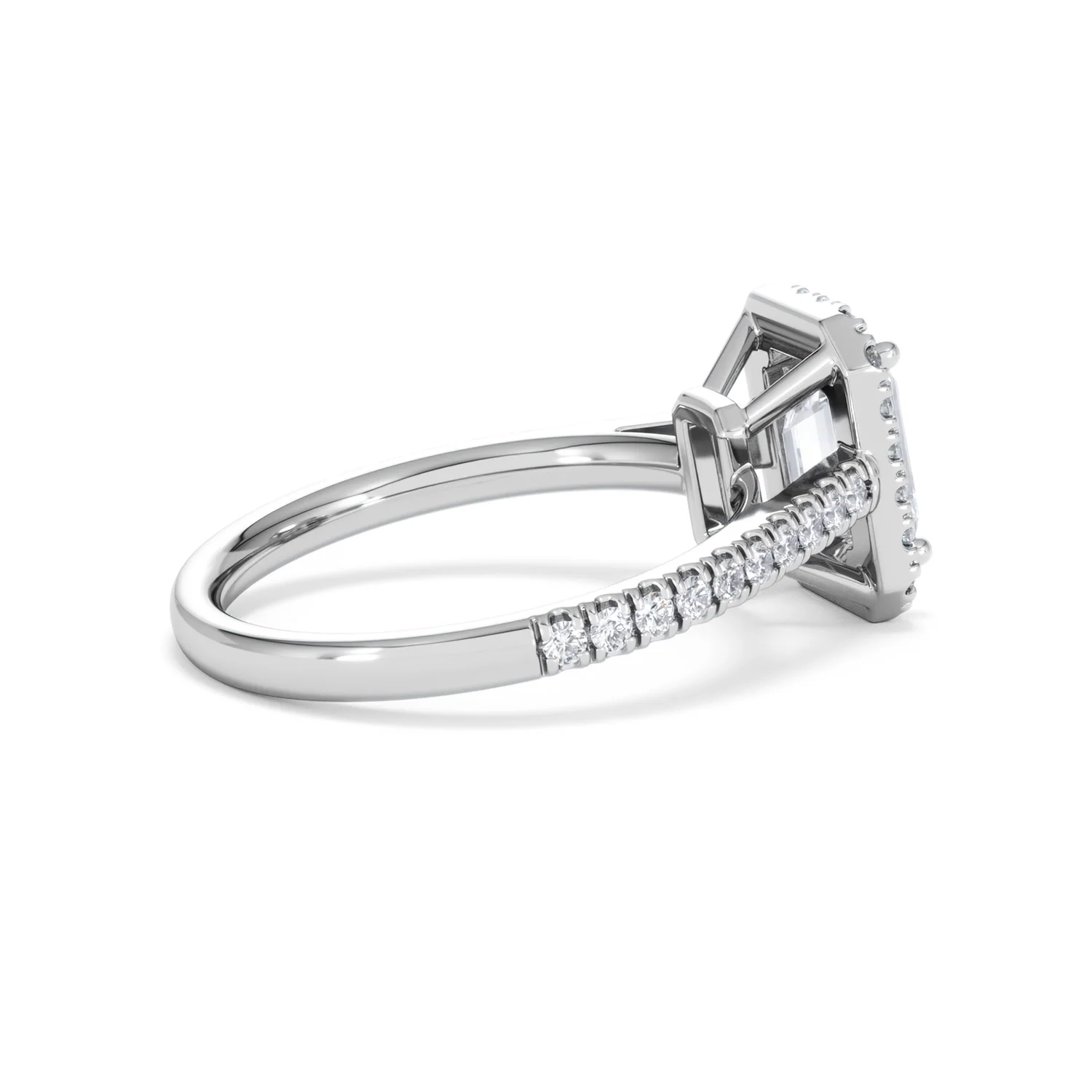 Annabelle Lab Diamond Halo Engagement Ring 18K White Gold 2.15ct F/VS1 - Image 36