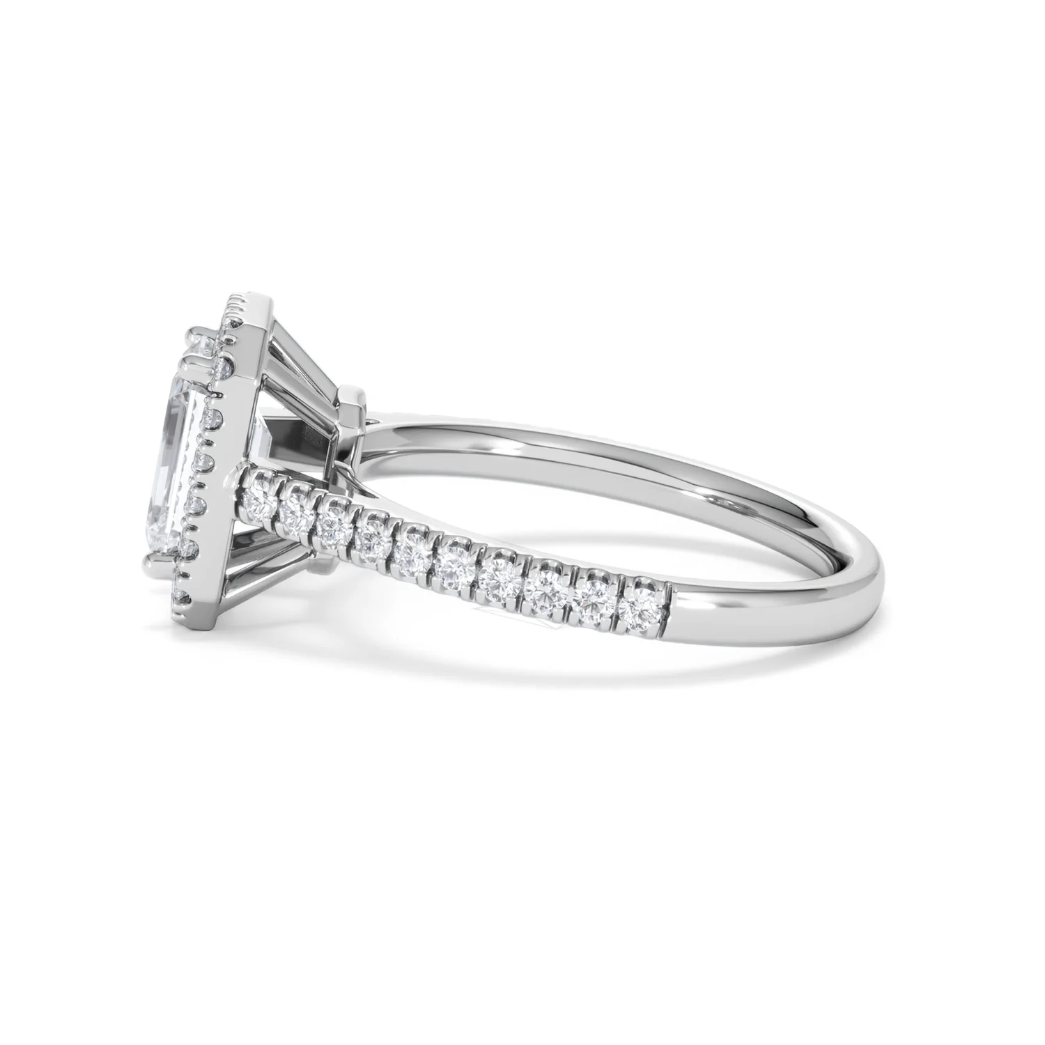 Annabelle Lab Diamond Halo Engagement Ring 18K White Gold 2.15ct F/VS1 - Image 71