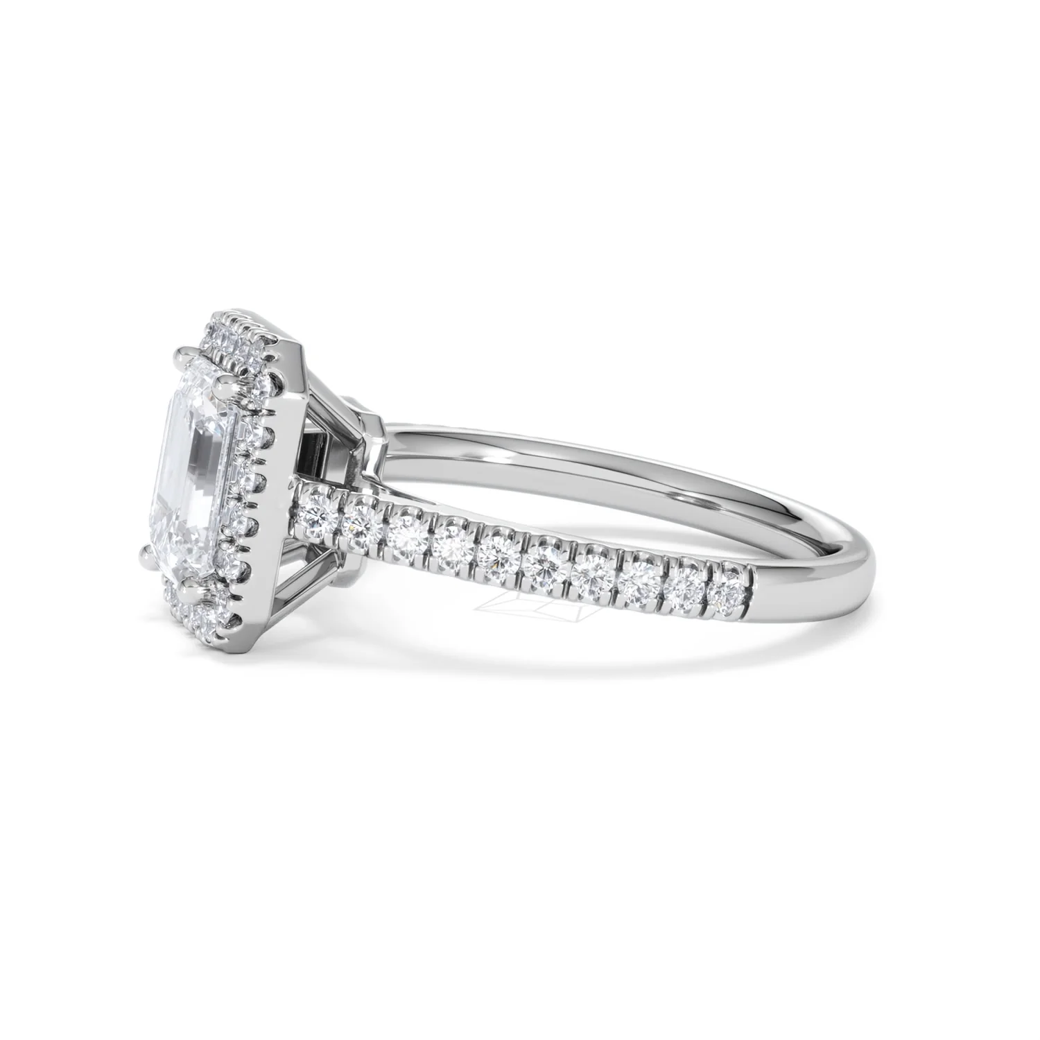 Annabelle Lab Diamond Halo Engagement Ring 18K White Gold 2.15ct F/VS1 - Image 75