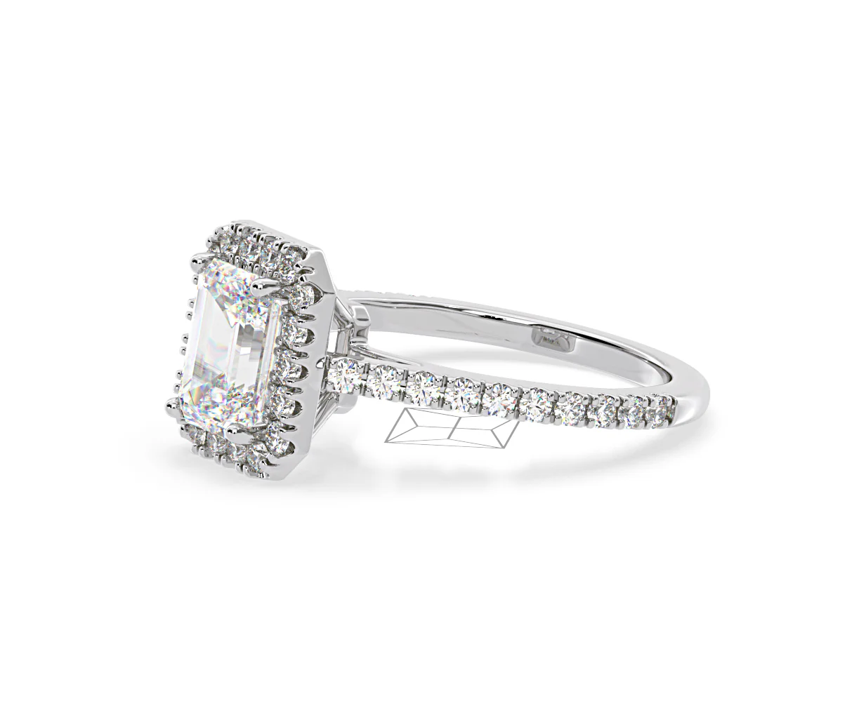 Annabelle Lab Diamond Halo Engagement Ring 18K White Gold 2.15ct F/VS1 - Image 99