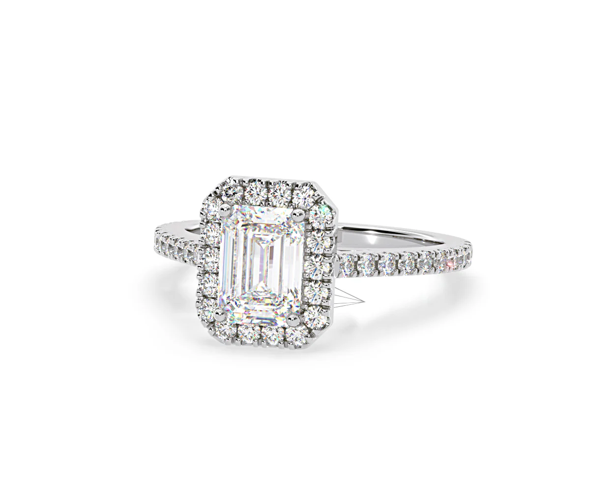 Annabelle Lab Diamond Halo Engagement Ring 18K White Gold 2.75ct F/VS1 - Image 10