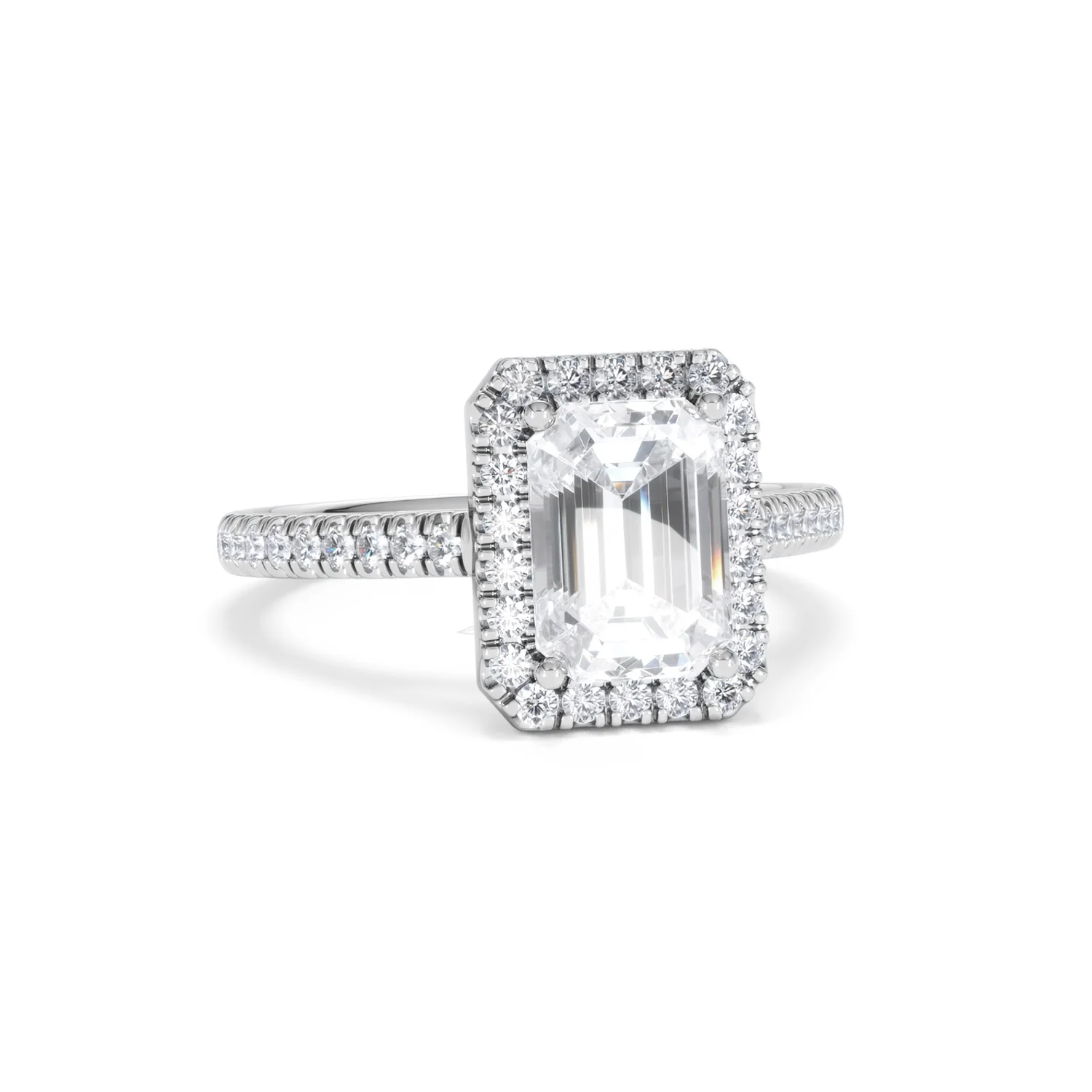 Annabelle Lab Diamond Halo Engagement Ring 18K White Gold 2.75ct F/VS1 - Image 14