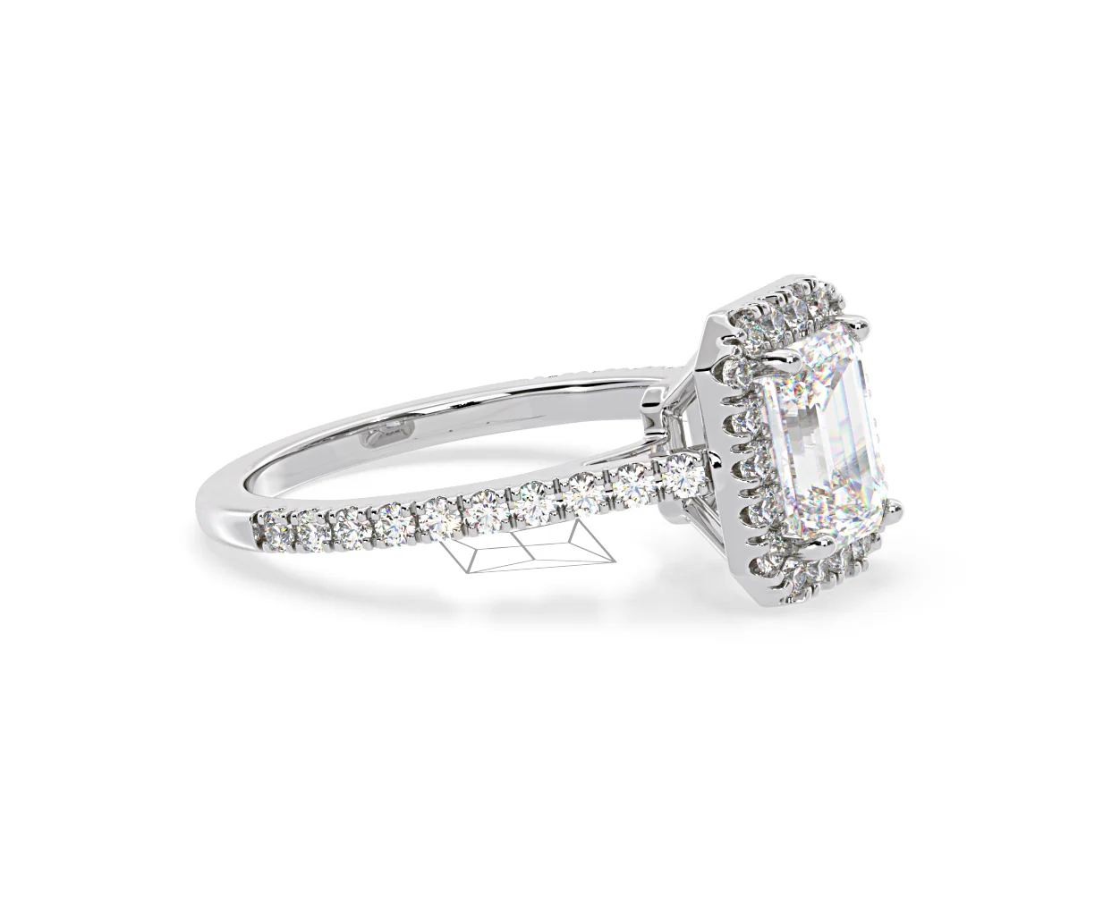 Annabelle Lab Diamond Halo Engagement Ring 18K White Gold 2.75ct F/VS1 - Image 153