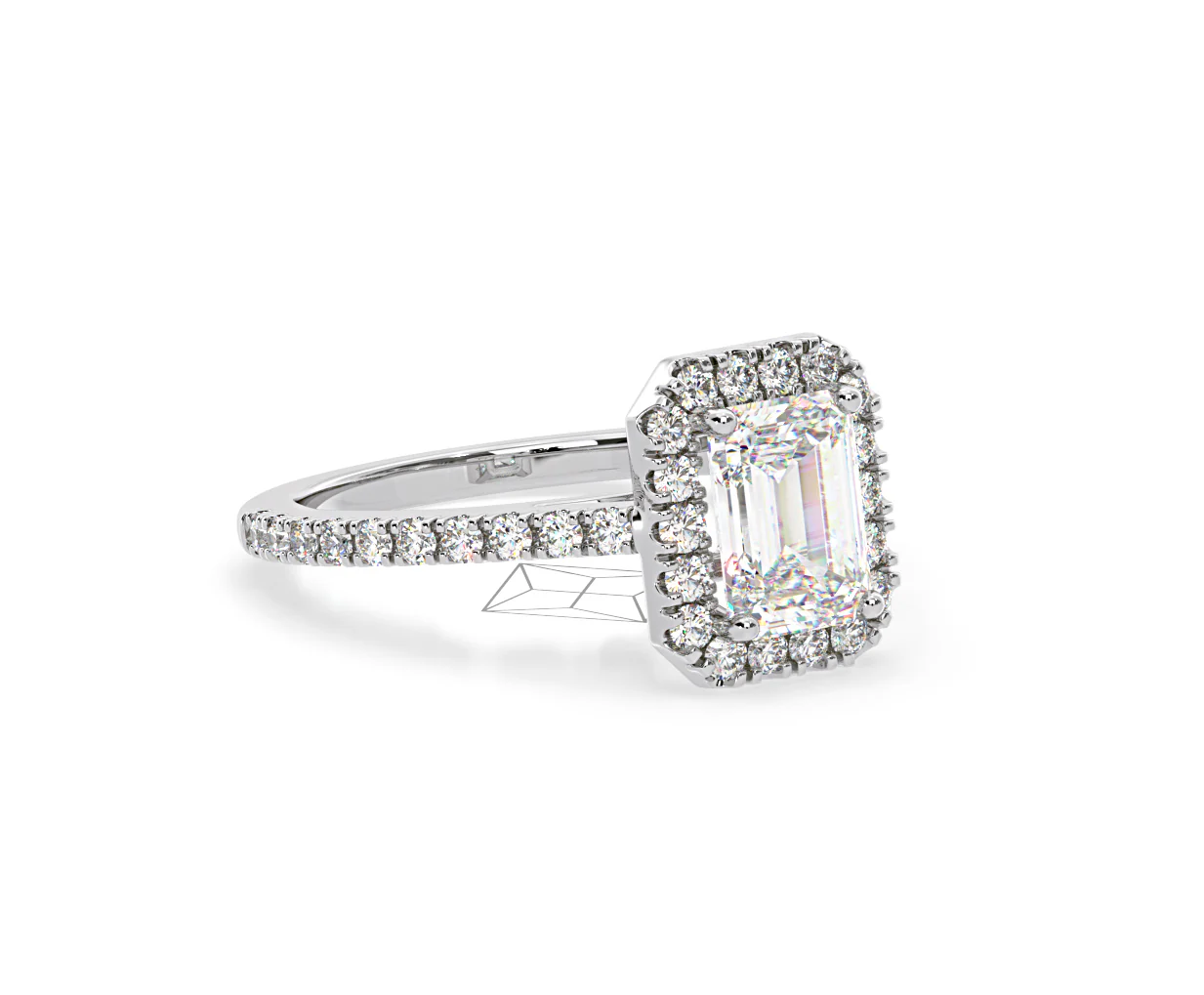 Annabelle Lab Diamond Halo Engagement Ring 18K White Gold 2.75ct F/VS1 - Image 159