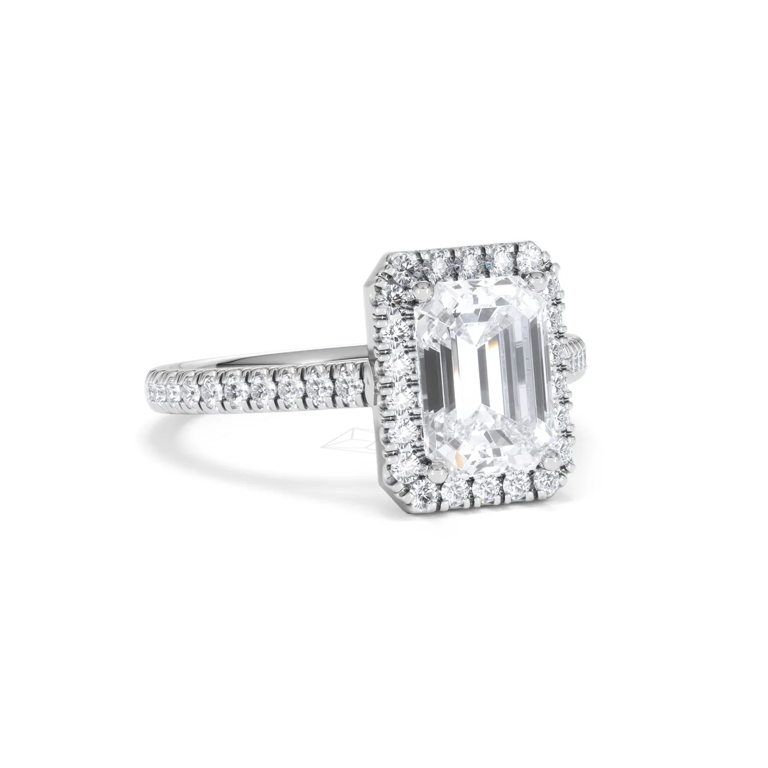 Annabelle Lab Diamond Halo Engagement Ring 18K White Gold 2.75ct F/VS1 - Image 16