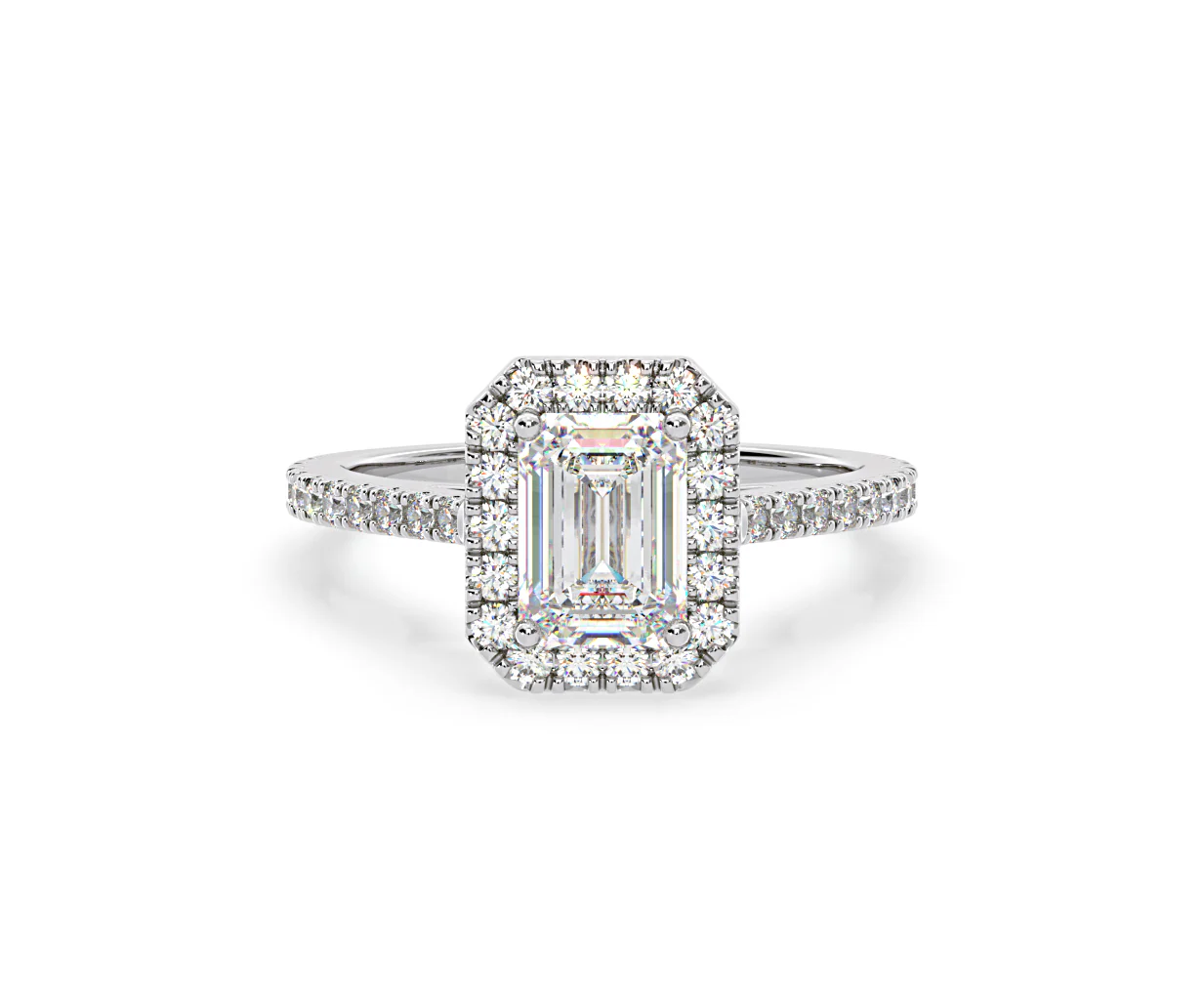 Annabelle Lab Diamond Halo Engagement Ring 18K White Gold 2.75ct F/VS1 - Image 166