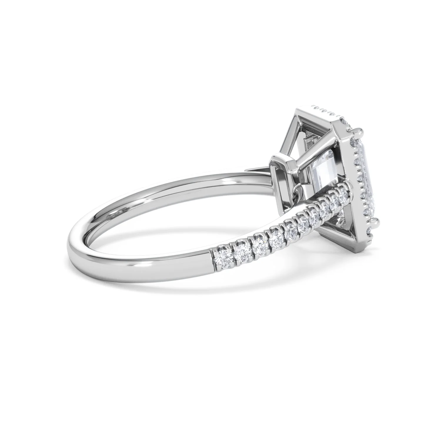 Annabelle Lab Diamond Halo Engagement Ring 18K White Gold 2.75ct F/VS1 - Image 36