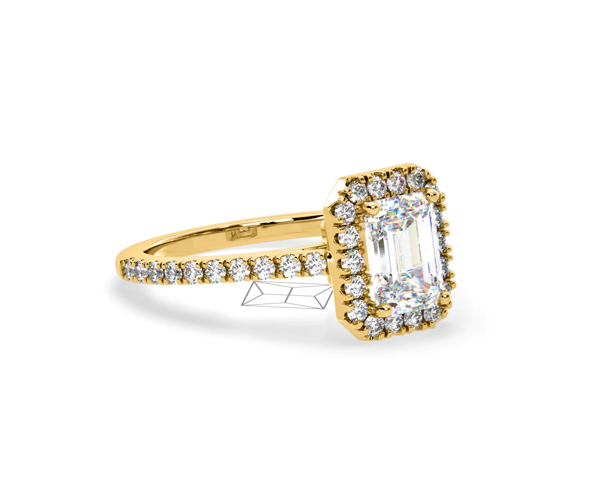 Annabelle Lab Diamond Halo Engagement Ring in 18K Gold 1.65ct F/VS1 - Image 158