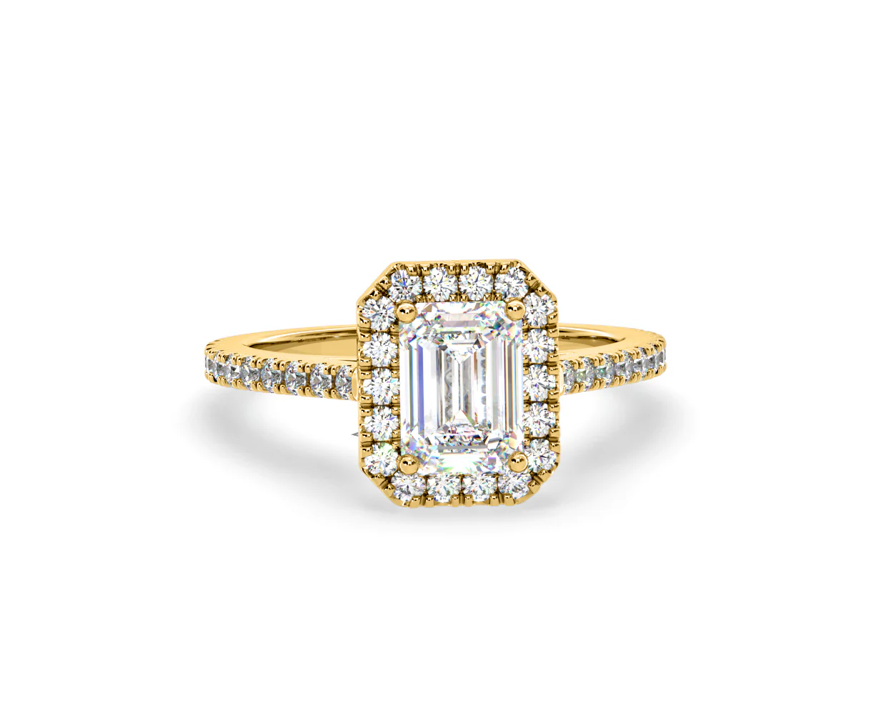 Annabelle Lab Diamond Halo Engagement Ring in 18K Gold 1.65ct F/VS1 - Image 165