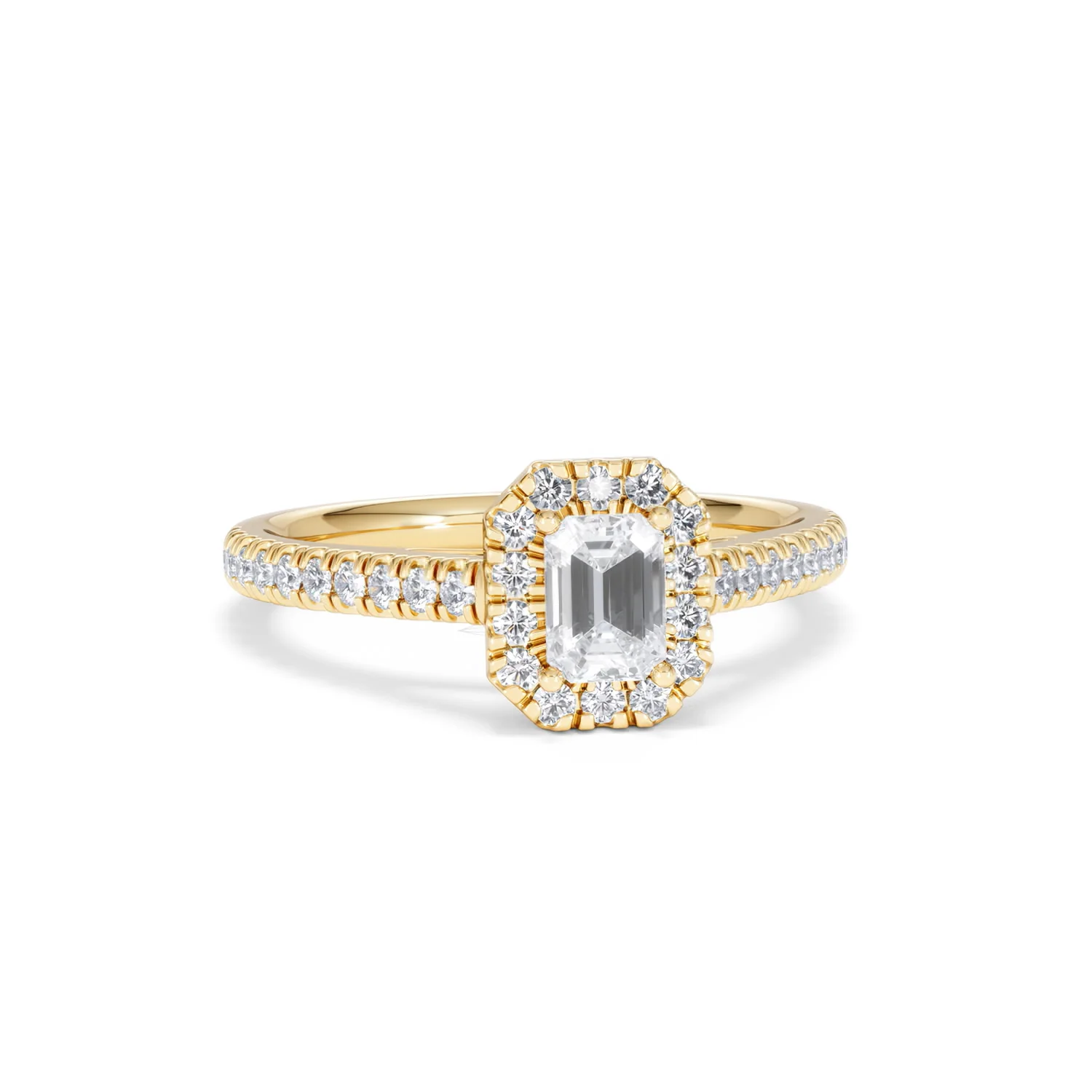 Annabelle Lab Diamond Halo Engagement Ring in 18K Gold 1ct F/VS1 - Image 10