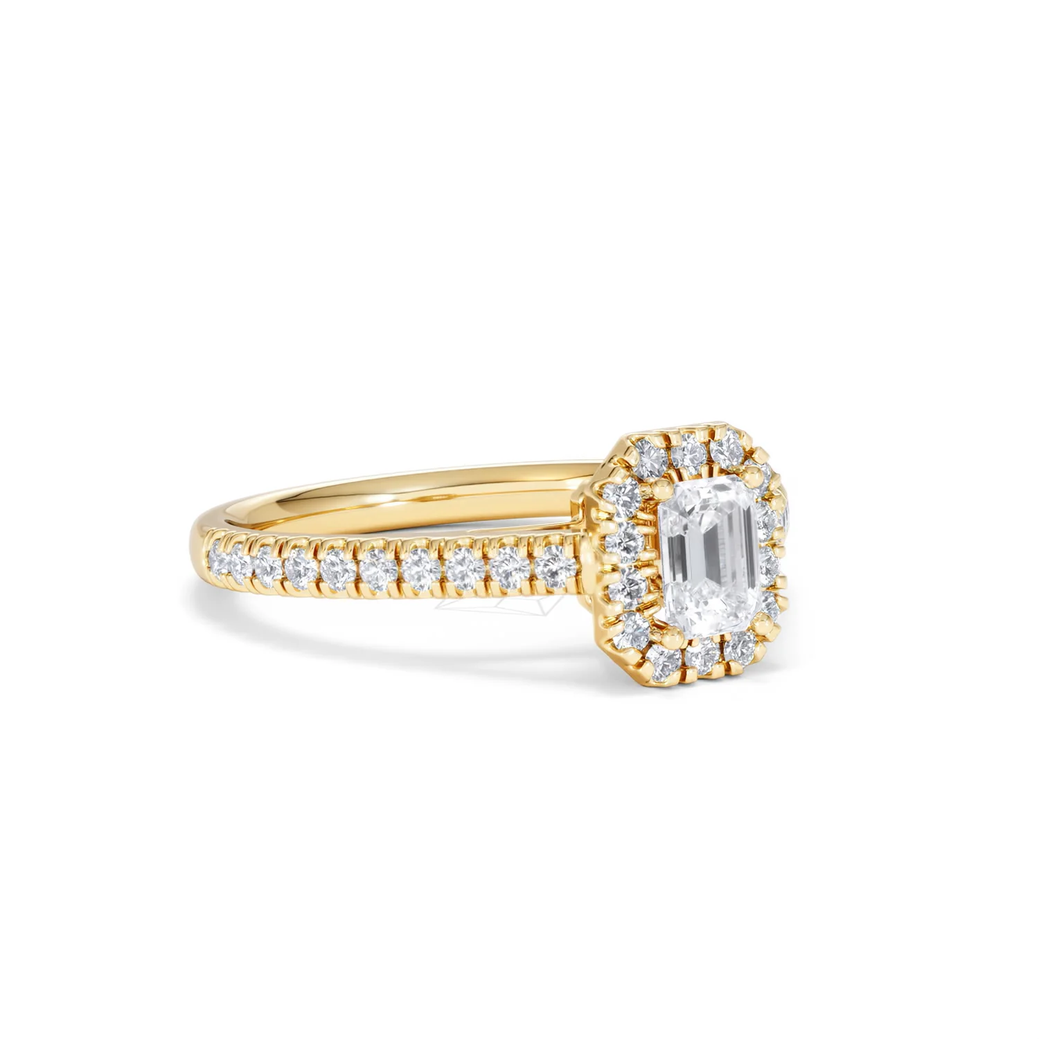 Annabelle Lab Diamond Halo Engagement Ring in 18K Gold 1ct F/VS1 - Image 15