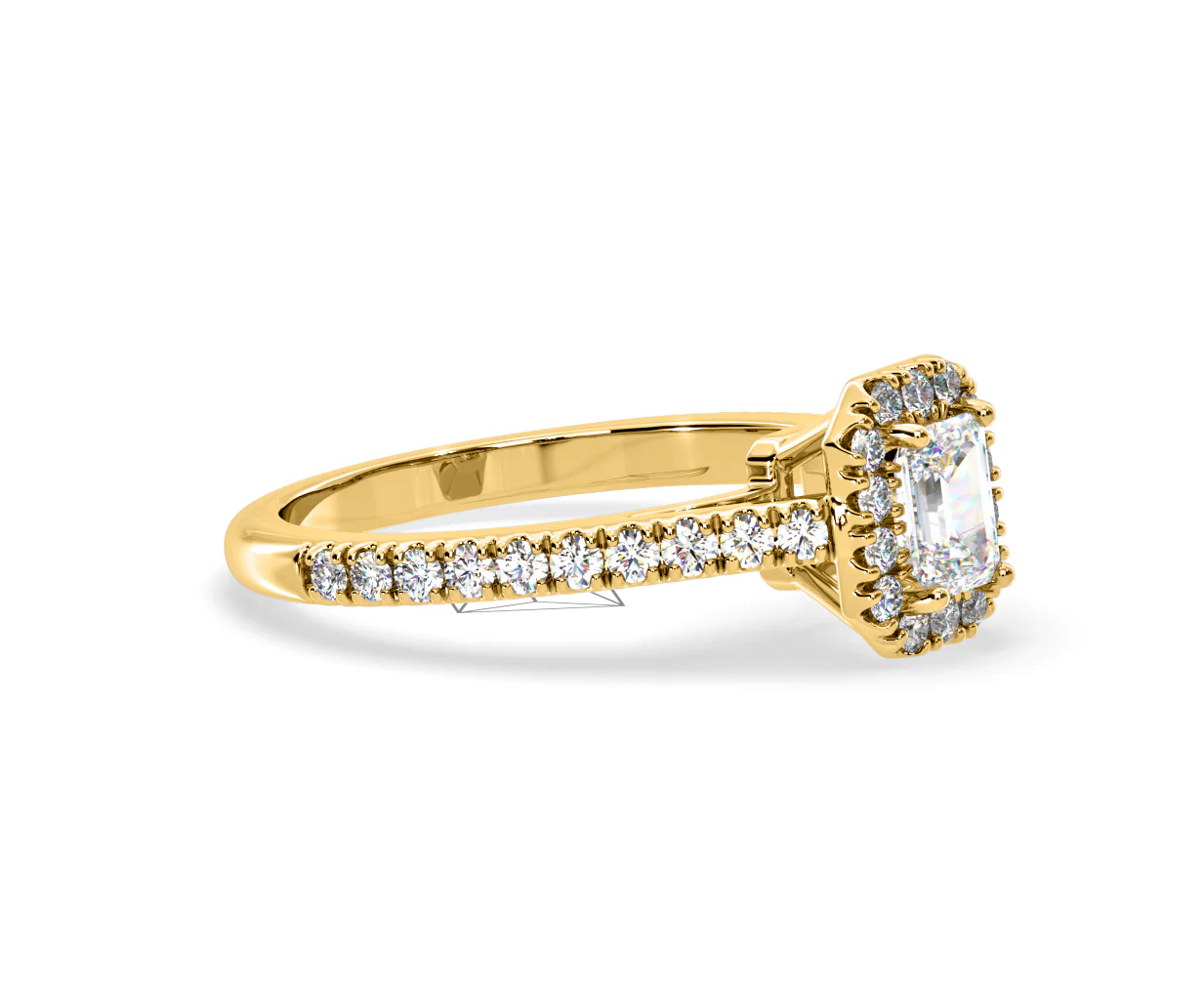 Annabelle Lab Diamond Halo Engagement Ring in 18K Gold 1ct F/VS1 - Image 155